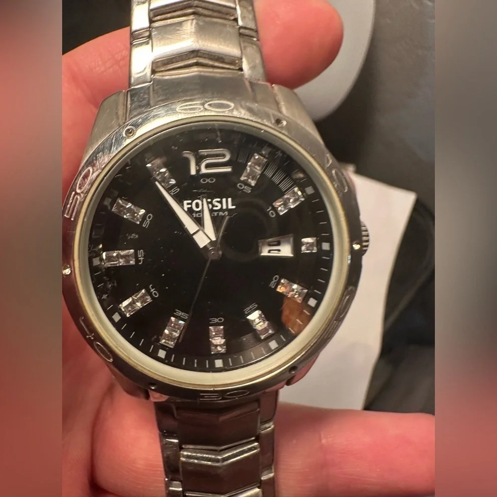 Fossil AM-4089 stainless steel watch